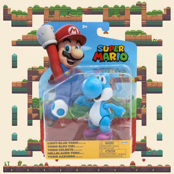 World of Nintendo Minifiguren Super Mario (Wave 40) Light Blue Yoshi with Egg